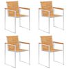 vidaXL Garden Chairs 4 pcs with Cushions Solid Teak Wood