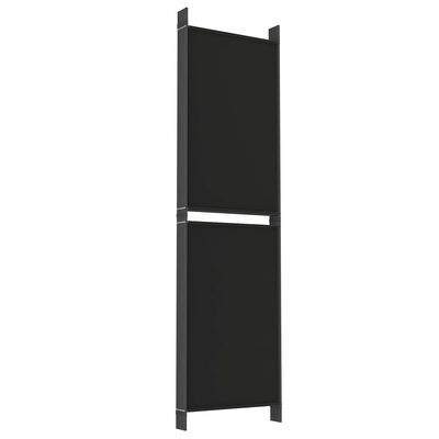 vidaXL 6-Panel Room Divider Black 300x180 cm Fabric
