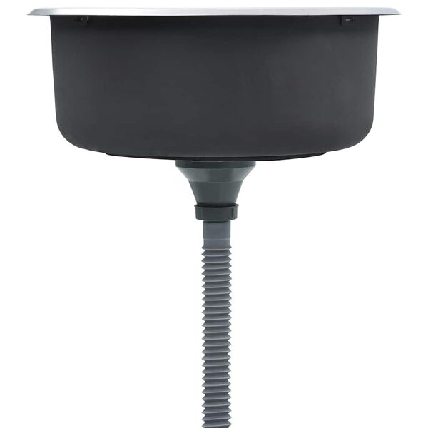 vidaXL Kitchen Sink with Strainer and Trap Stainless Steel