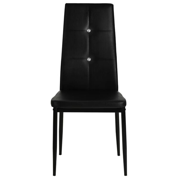 vidaXL Dining Chairs 4 pcs Black Faux Leather