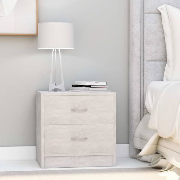 vidaXL Bedside Cabinet Concrete Grey 40x30x40 cm Engineered Wood
