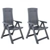 vidaXL Garden Reclining Chairs 2 pcs Plastic Anthracite