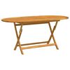 vidaXL Garden Table | Wood Brown | Solid eucalyptus wood | Medium |  Foldable