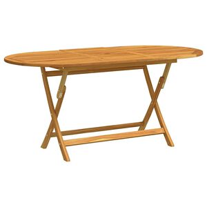 vidaXL Garden Table | Wood Brown | Solid eucalyptus wood | Medium |  Foldable