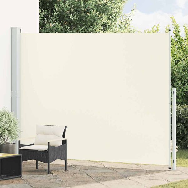 vidaXL Patio Retractable Side Awning 220x300 cm Cream