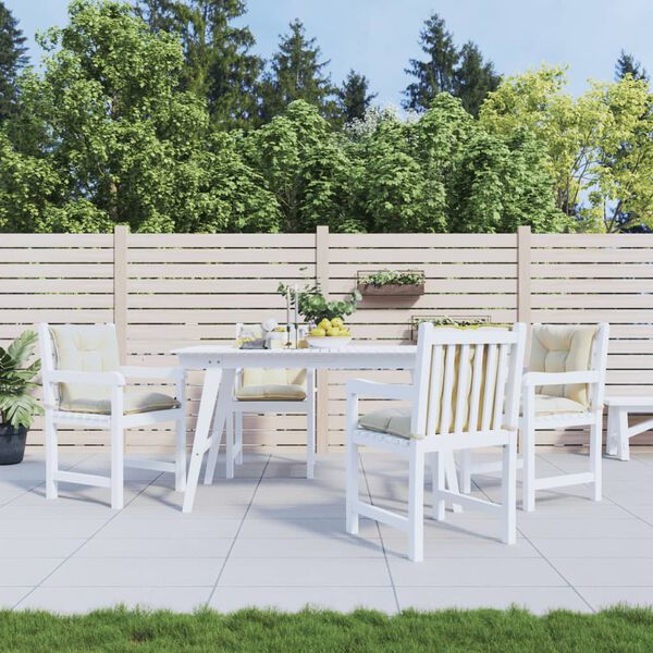 vidaXL Garden Lowback Chair Cushions 4 pcs Cream 100x50x7 cm Fabric