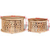 vidaXL Two Piece Coffee Table Set Solid Mango Wood