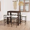 vidaXL 7 Piece Garden Bar Set with Cushions Poly Rattan Brown