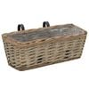 vidaXL Balcony Planter 2 pcs Wicker with PE Lining 40 cm