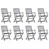 vidaXL Folding Outdoor Chairs 8 pcs with Cushions Solid Acacia Wood