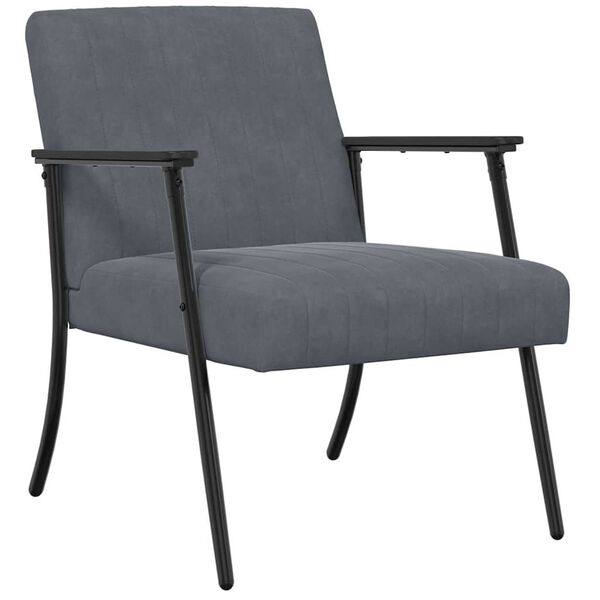 vidaXL Armchair Dark Grey 59 x 75 x 78 cm Velvet