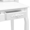 vidaXL Dressing Table Set with Stool White 75x69x140 cm Paulownia Wood