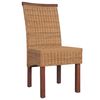 vidaXL Dining Chairs 2 pcs Brown Natural Rattan