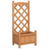 vidaXL Planter with Trellis Brown 40x30x90 cm Solid Wood Fir