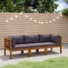 vidaXL 3-Seater Garden Sofa with Cushion Solid Acacia Wood