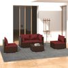 vidaXL 5 Piece Garden Lounge Set with Cushions Poly Rattan Brown