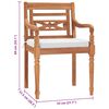 vidaXL Batavia Chairs 2 pcs with Cushions Solid Teak Wood