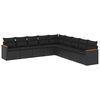 vidaXL Patio Sofa Set 9-Seaters Black