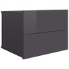 vidaXL Bedside Cabinet High Gloss Grey 40x30x30 cm Engineered Wood