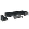 vidaXL 8 Piece Garden Lounge Set with Cushions Poly Rattan Dark Grey