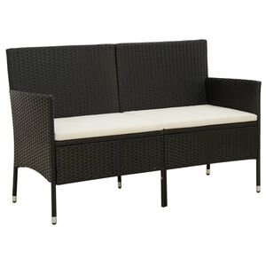 vidaXL 3-seater Garden Sofa | Black