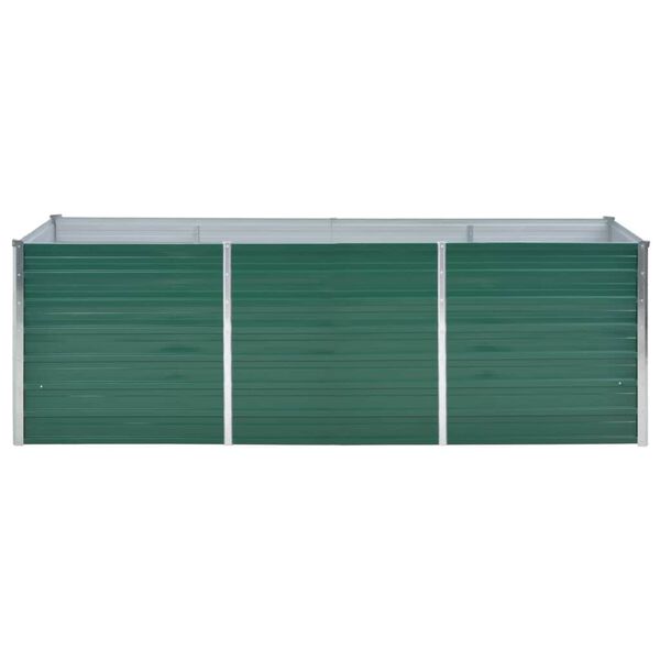 vidaXL Garden Raised Bed Galvanised Steel 240x80x77 cm Green