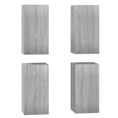 vidaXL TV Cabinets 4 pcs Grey Sonoma 30.5x30x60 cm Engineered Wood