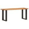 vidaXL Live Edge Bench 110 cm Solid Acacia Wood and Steel