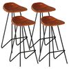 vidaXL Bar Stools 4 pcs Brown Real Leather
