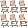 vidaXL Folding Garden Chairs 6 pcs with Cushions Solid Wood Acacia