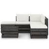 vidaXL 6 Piece Garden Lounge Set with Cushions Grey Impregnated Wood
