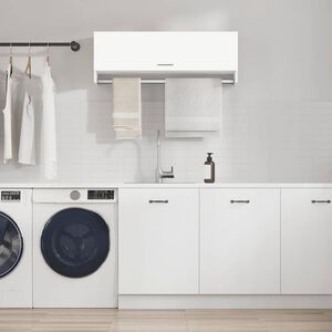 vidaXL Wardrobe White 100x32.5x35 cm Engineered Wood