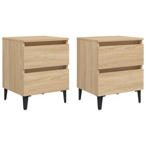 vidaXL Bed Cabinet | Set of 2 | Sonoma oak | Engineered wood | Small