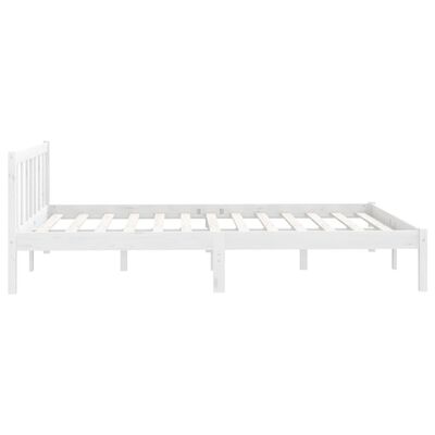 vidaXL Bed Frame without Mattress White Solid Wood 120x200 cm