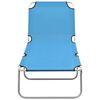 vidaXL Folding Sun Lounger Steel and Fabric Turquoise Blue
