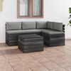 vidaXL 5 Piece Garden Pallet Lounge Set with Cushions Solid Pinewood