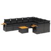 vidaXL Garden Sofa Set | Black | PE rattan | 10-Piece | Modular