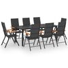 vidaXL 9 Piece Garden Dining Set Black and Brown