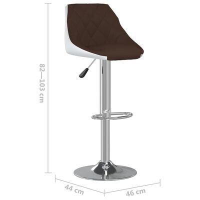 vidaXL Bar Stools 2 pcs Brown and White Faux Leather