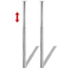 2 Telescopic Table Legs Chrome 710 mm-1100 mm