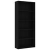 vidaXL Book Cabinet | Black | Engineered Wood | Tall | Book Cabinet