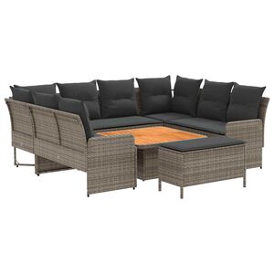 vidaXL Furniture Sets with Pillow 7 pcs Grey and Dark Grey PE Rattan