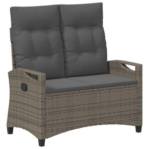 vidaXL Garden Bench with Pillow Grey and Dark Grey 105 x 60 x 112 cm