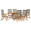 vidaXL Garden Dining Set 7 pcs Grey Solid Acacia Wood