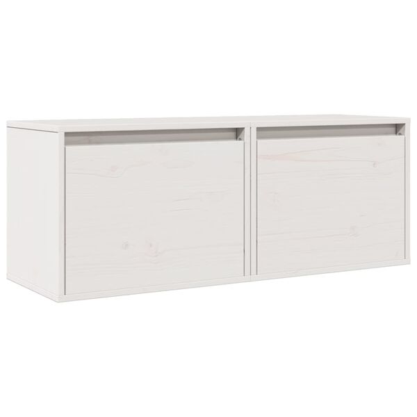 vidaXL Wall Cabinets 2 pcs White 45x30x35 cm Solid Pinewood