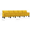 vidaXL Sofa Yellow 5-Seater Fabric