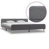 vidaXL Bed Frame without Mattress Light Grey Fabric 180x200 cm Super King