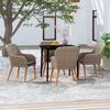 vidaXL 5 Piece Garden Dining Set with Cushions Brown