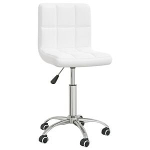 vidaXL Swivel Dining Chair White Faux Leather