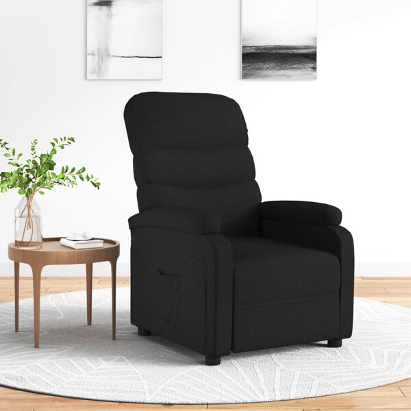 vidaXL Recliner Chair Black Fabric